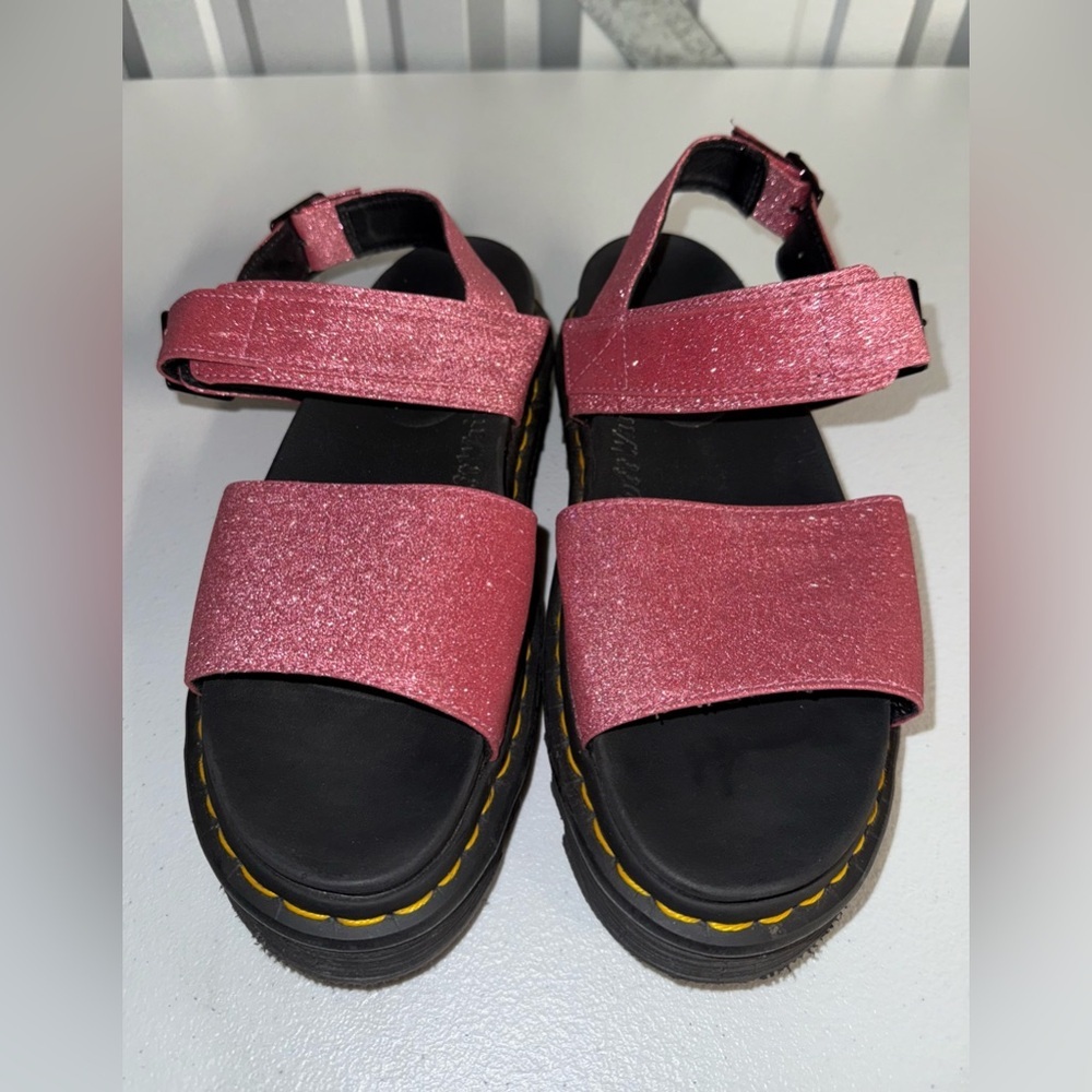 Dr. Martens Pink Glitter Platform Sandals - Picture 4 of 9